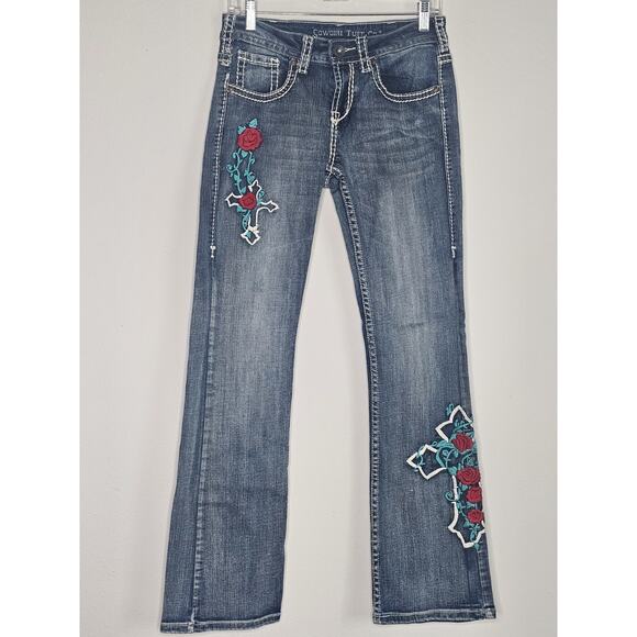 Cowgirl Tuff Vintage Cross Western Embroidered Jeans 27 - Picture 16 of 16